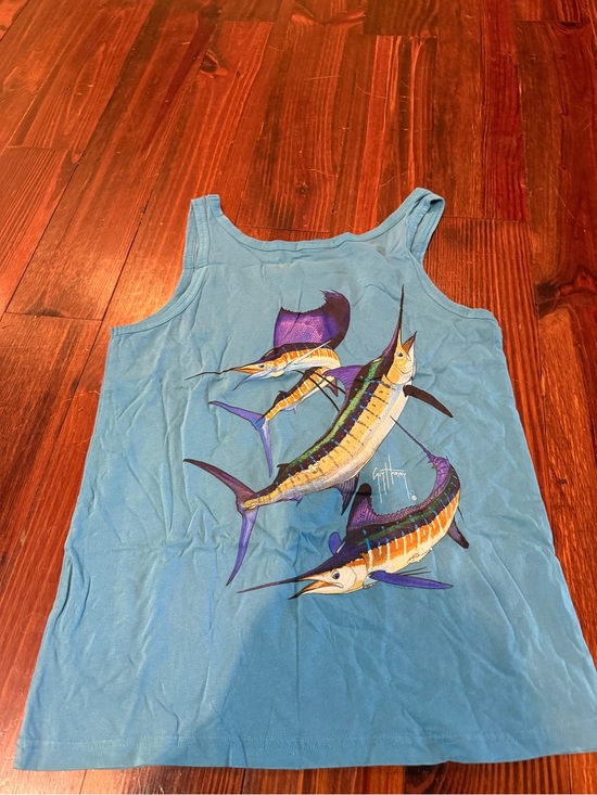 Guy Harvey Tops - Blue Guy Harvey billfish graphic tank